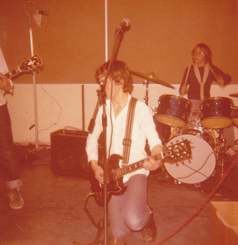 The Connection in their first line-up on a school party (5), 1980