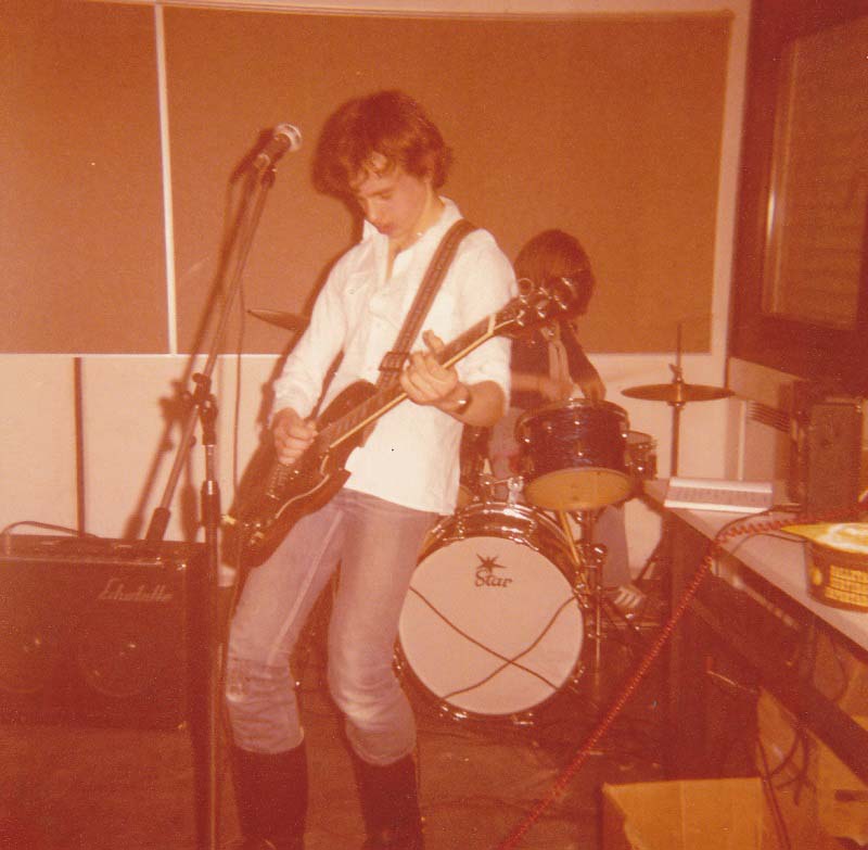 The Connection in their first line-up on a school party (2), 1980