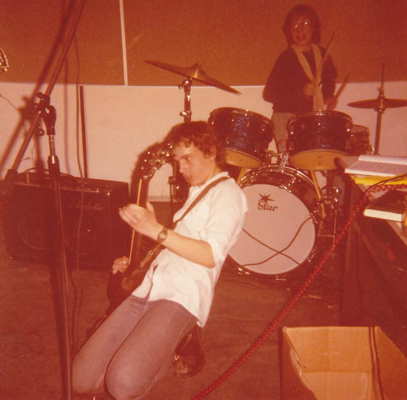 The Connection in their first line-up on a school party (6), 1980